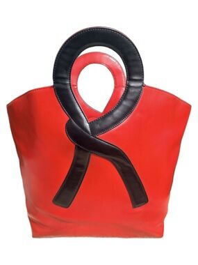 Roberta di Camerino Red and Black Patent Tote Bag